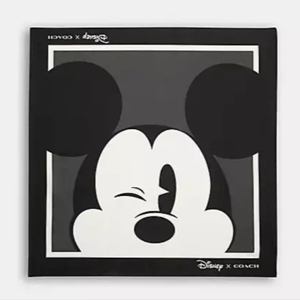 New! Disney X Coach Mickey Mouse 💯 Silk Bandana (Only 1 Left!) - Picture 1 of 2